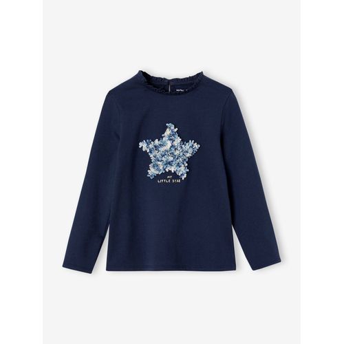 T-Shirt Motif Fantaisie En Relief Fille Marine