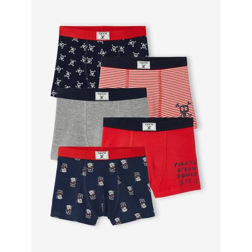 Lot De 5 Boxers Stretch Pirates Garçon Lot Marine Et Rouge