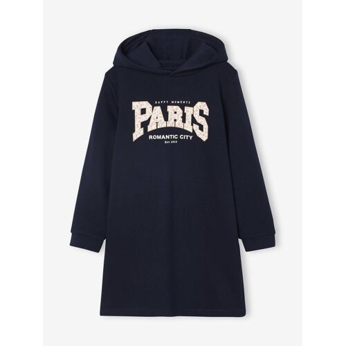 Robe À Capuche En Molleton Fille Détails Fantaisie Marine