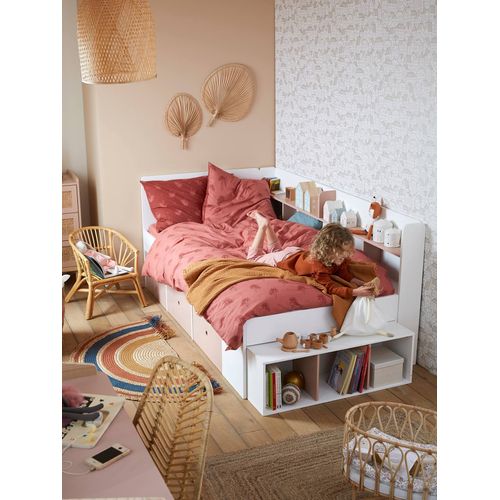 Lit Plateforme Enfant Avec Rangements Baseo Rose Nude