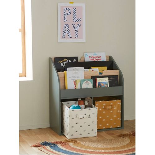 Meuble De Rangement 2 Cases + Étagère-Bibliothèque Ligne School Vert