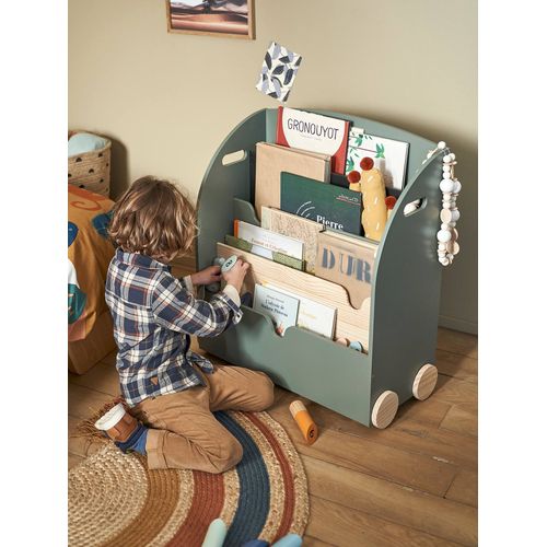 Etagère Pour Livres À Roulettes Ligne School Vert