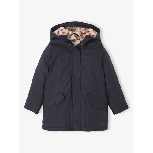 Ciré À Capuche Doublé Sherpa Fille Anthracite