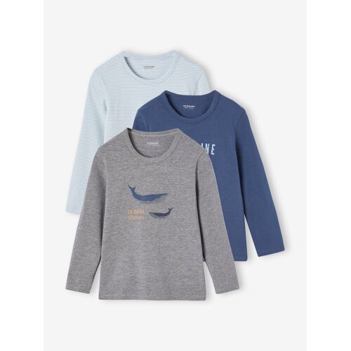 Lot De 3 Tee-Shirts Baleine Garçon Manches Longues Bleu Ciel