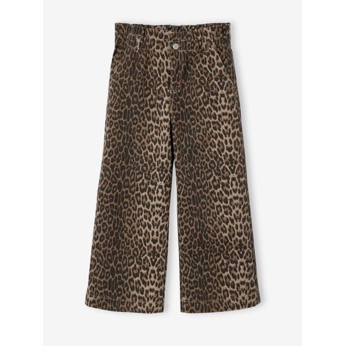 Pantalon Large Style Paperbag Imprimé Fille Beige Léopard