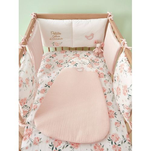 Tour De Lit/Tour De Parc Modulable Eau De Rose Écru / Rose