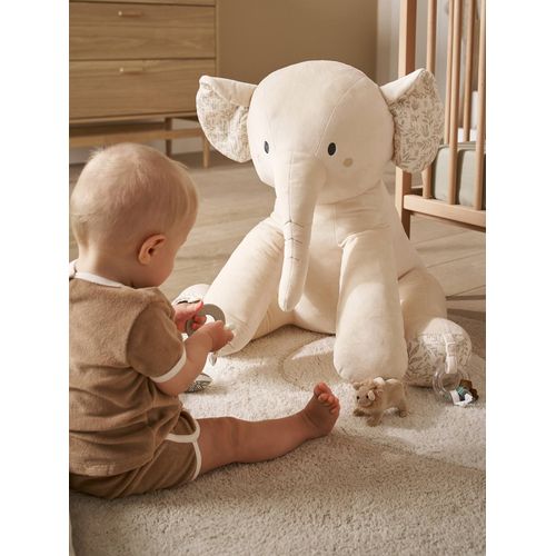 Grande peluche éléphant d'activités BABYLON beige