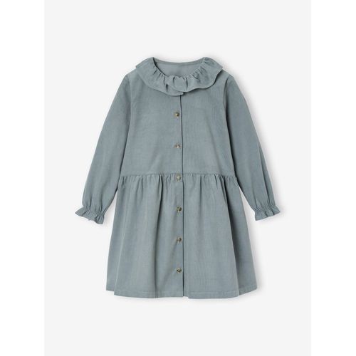Robe En Velours Milleraies Fille Vert Sauge