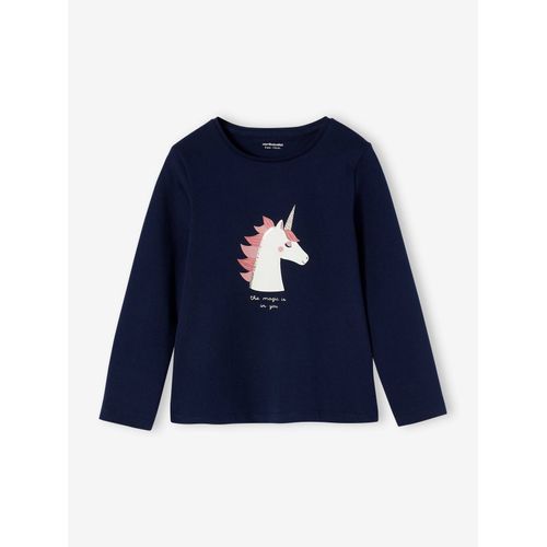 Tee-Shirt Fantaisie Fille Manches Longues Marine