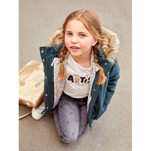 Parka Fille 3 En 1 Hiver À Capuche Vert
