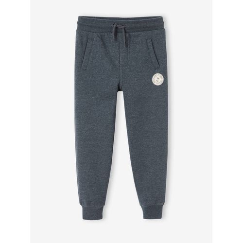Pantalon Jogging Garçon En Molleton Marine Chiné