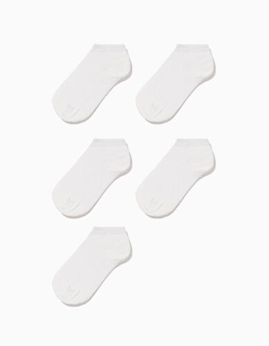 Pack 5 Paires De Socquettes Unies Blanc