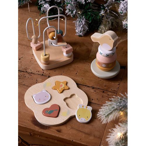 Coffret 3 jeux d'éveil SAVANIA en bois FSC® rose