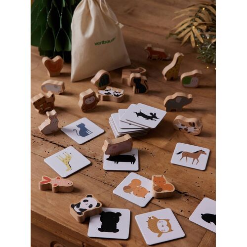 Jeux d'association des animaux en bois FSC® blanc