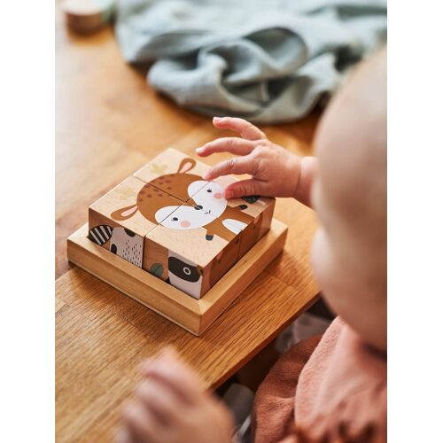 Puzzle 4 cubes Forêt Enchantée en bois FSC® multicolore