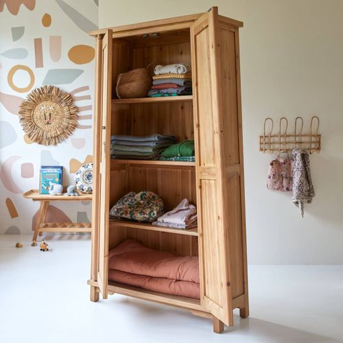 Armoire Enfant Yuki En Bois De Pin Massif Recyclé Naturel