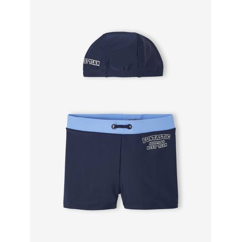 Ensemble De Bain Boxer + Bonnet Garçon Encre