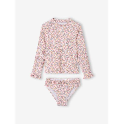 Maillot De Bain Fille 2 Pièces Rose Pâle Imprimé