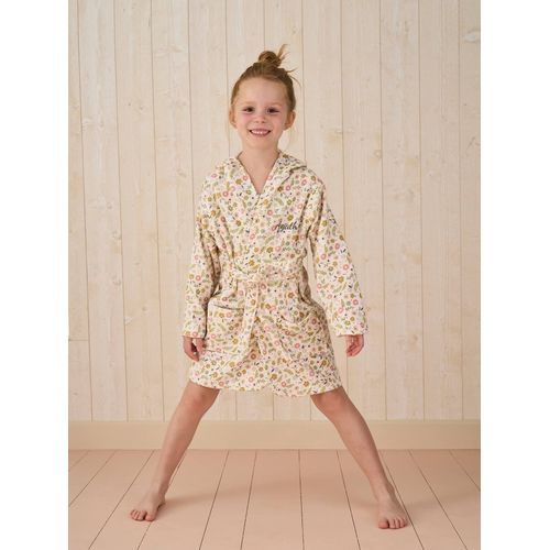 Peignoir De Bain Enfant Personnalisable Petite Licorne, Avec Coton Recyclé Blanc Imprimé