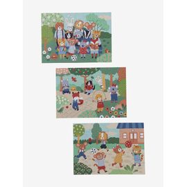 3 puzzles évolutifs 36 à 60 pièces en carton multicolore