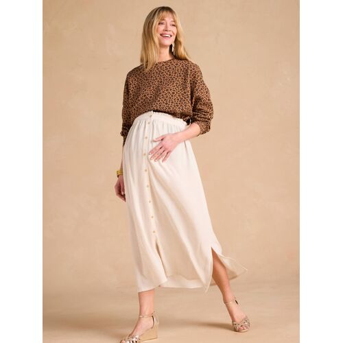 Jupe Longue Grossesse En Viscose Et Lin Beige
