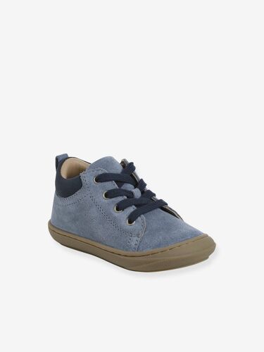 Bottillons Lacés Cuir Souple Bébé Premiers Pas Lot Bleu