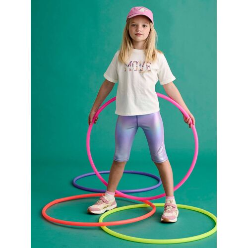 Ensemble Sport Tee-Shirt + Cycliste Irisé Fille Lilas