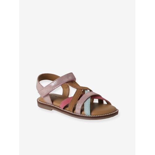 Sandales Scratchées Cuir Enfant Collection Maternelle Multicolore