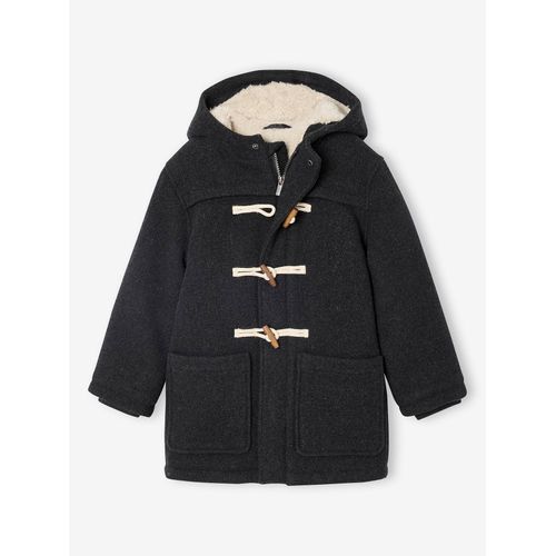 Duffle-Coat Garçon En Drap De Laine Doublé Sherpa Gris Chiné