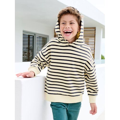 Sweat À Capuche Rayé Garçon Marine