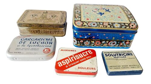 Lot De Cinq Boites Anciennes Aspirisucre, Cambrai, Confiserie