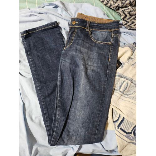 Pantalon Jean Droite Bleu Marine Jennyfer 38