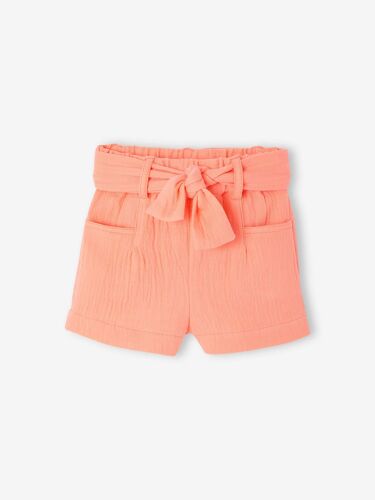 Short Bébé En Gaze De Coton Corail