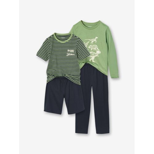 Lot Pyjama + Pyjashort Garçon Dinosaure Vert