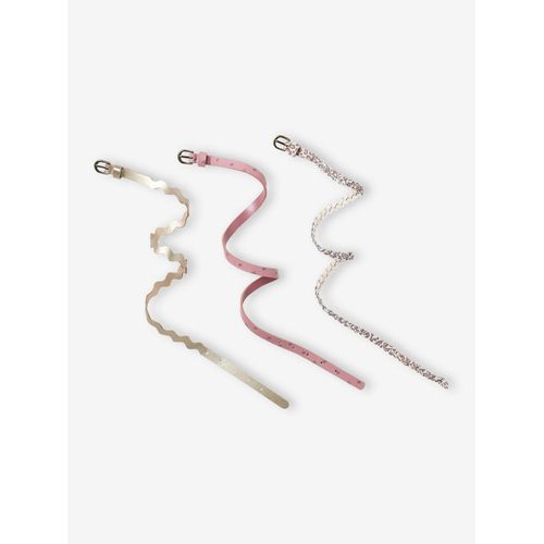 Lot De 3 Fines Ceintures Fantaisie Fille Rose