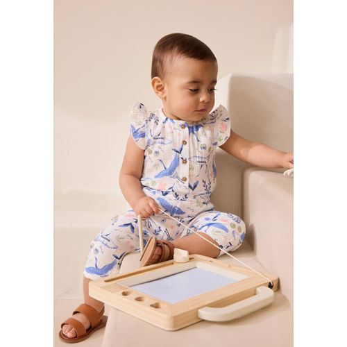 Combinaison Bébé En Gaze De Coton Tiana Ecru