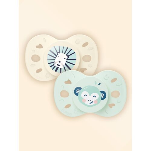 Sucette Anatomique Animaux - 6-18 Mois - Lot De 2 Vert + Beige