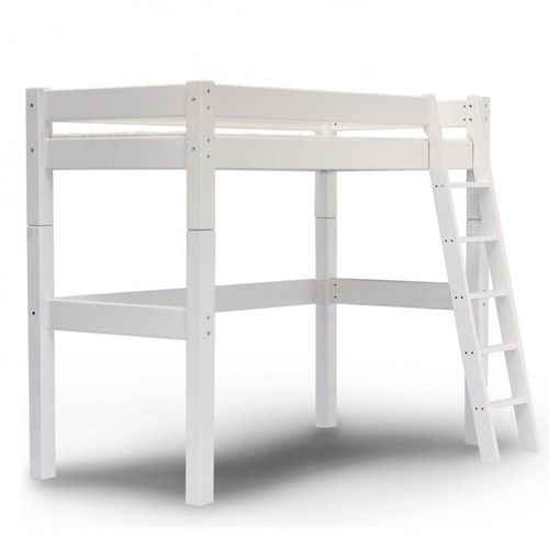 Lit Mezzanine À Échelle Inclinée Pin Massif Lilja Blanc