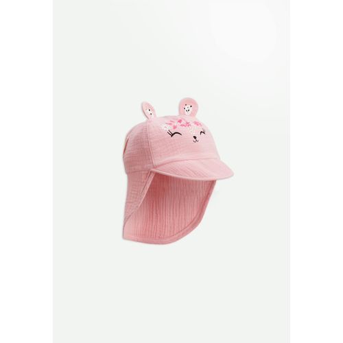 Casquette Cache-Cou Bébé En Gaze De Coton Bahamas Rose
