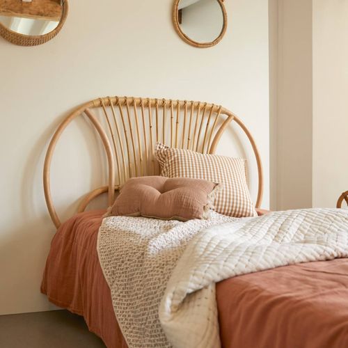 Tête De Lit Enfant En Tiges De Rotin 120 Leontie Naturel