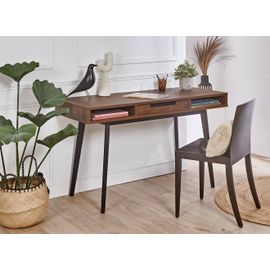 Bureau En Bois 1 Tiroir Noyer Vintage Octave Noyer