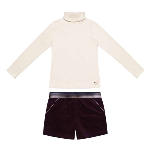 Ensemble Hiver Sous-Pull & Short Marron Marron Beige