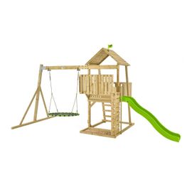 Aire De Jeux Bois Balançoire Nid Kingswood Bois Fsc® Marron - Bleu - Noir - Vert