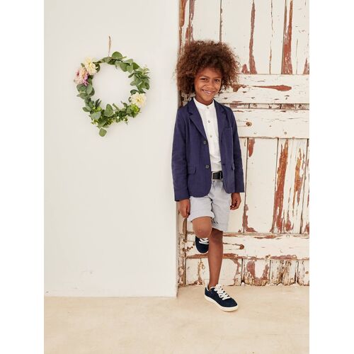 Veste De Cérémonie Garçon En Coton/Lin Marine Foncé