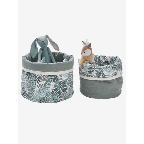 Lot De 2 Petits Paniers De Rangement Réversibles Hanoï Beige