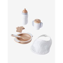 Set accessoires repas poupon en bois FSC® blanc