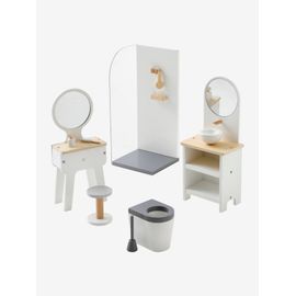 Mobilier de salle de bain pour poupée mannequin en bois FSC® blanc