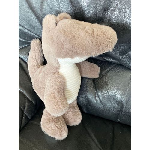 PELUCHE CROCODILE ATMOSPHERA ALLIGATOR GRIS BLANC CÔTELÉ  26CM
