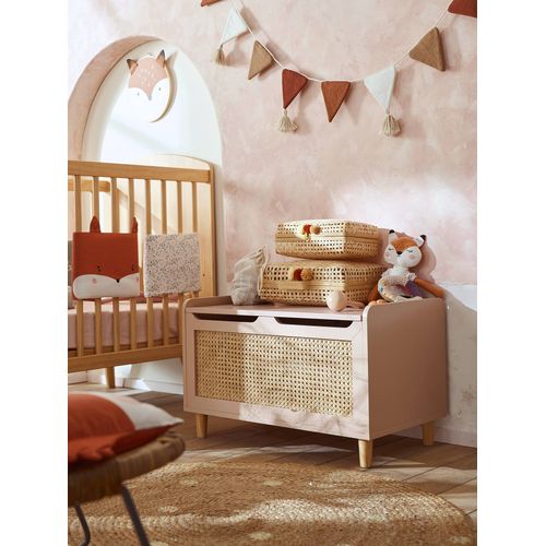 Coffre À Jouets Cannage Poésie Rose