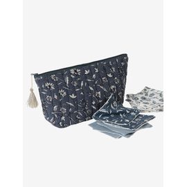 Trousse De Toilette Enfant En Gaze De Coton Bleu Imprimé